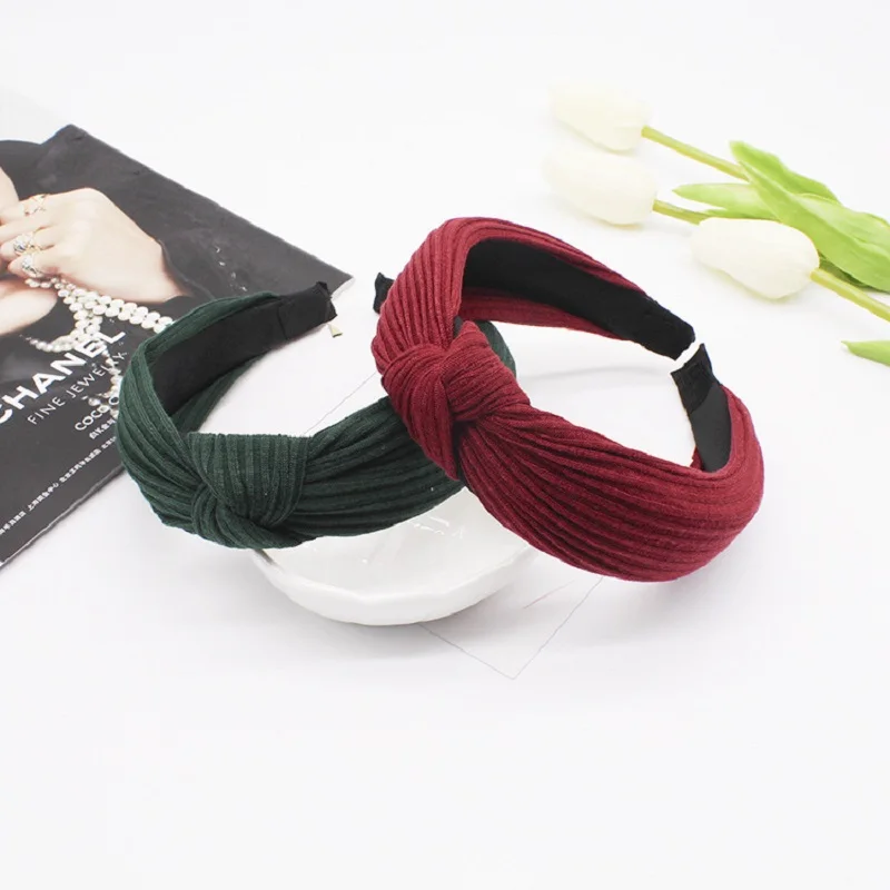 Простой стильный топ-узел тюрбан ретро эластичная повязка на голову для волос аксессуары ободок для женщин девочек Печать головного убора.