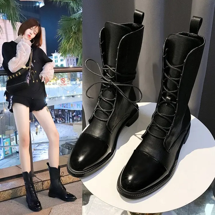 Новинка 2020 года зимние Ботинки martin на толстой подошве в британском стиле женские