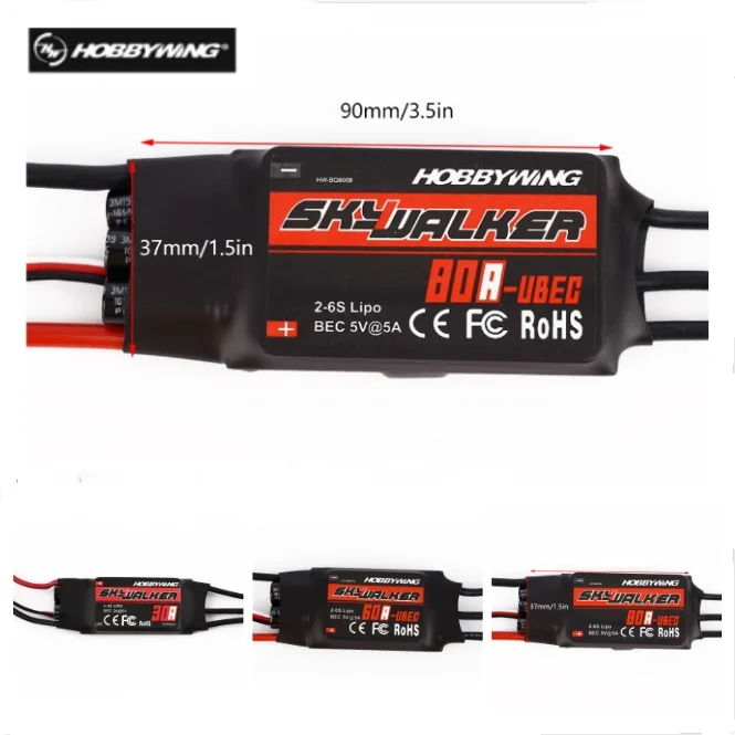 1 шт. Hobbywing Skywalker 12A 20A 30A 40A 60A 80A ESC контроллер скорости с UBEC для радиоуправляемых FPV