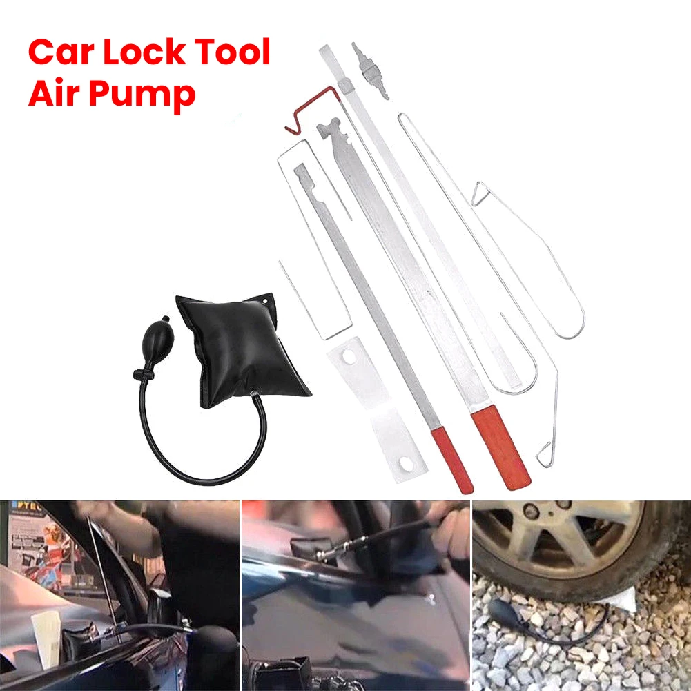 niversal Car Air Pump Vehicle Door Key Lock Out Emergency Open Unlock Portable Tool Kit+Air Repair Cushion |