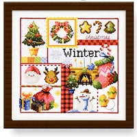 winter diy craft stich cross stitch package cotton fabric needlework embroidery crafts counted cross stitching kit