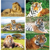 new diy 5d diamond painting tiger diamond embroidery animal scenery cross stitch full square round drill mosaic home decor gift