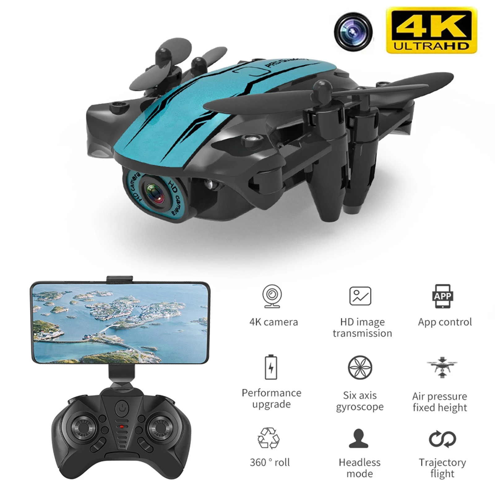 

Мини-Квадрокоптер CS02, 4K FPV, Wi-Fi, с одной камерой