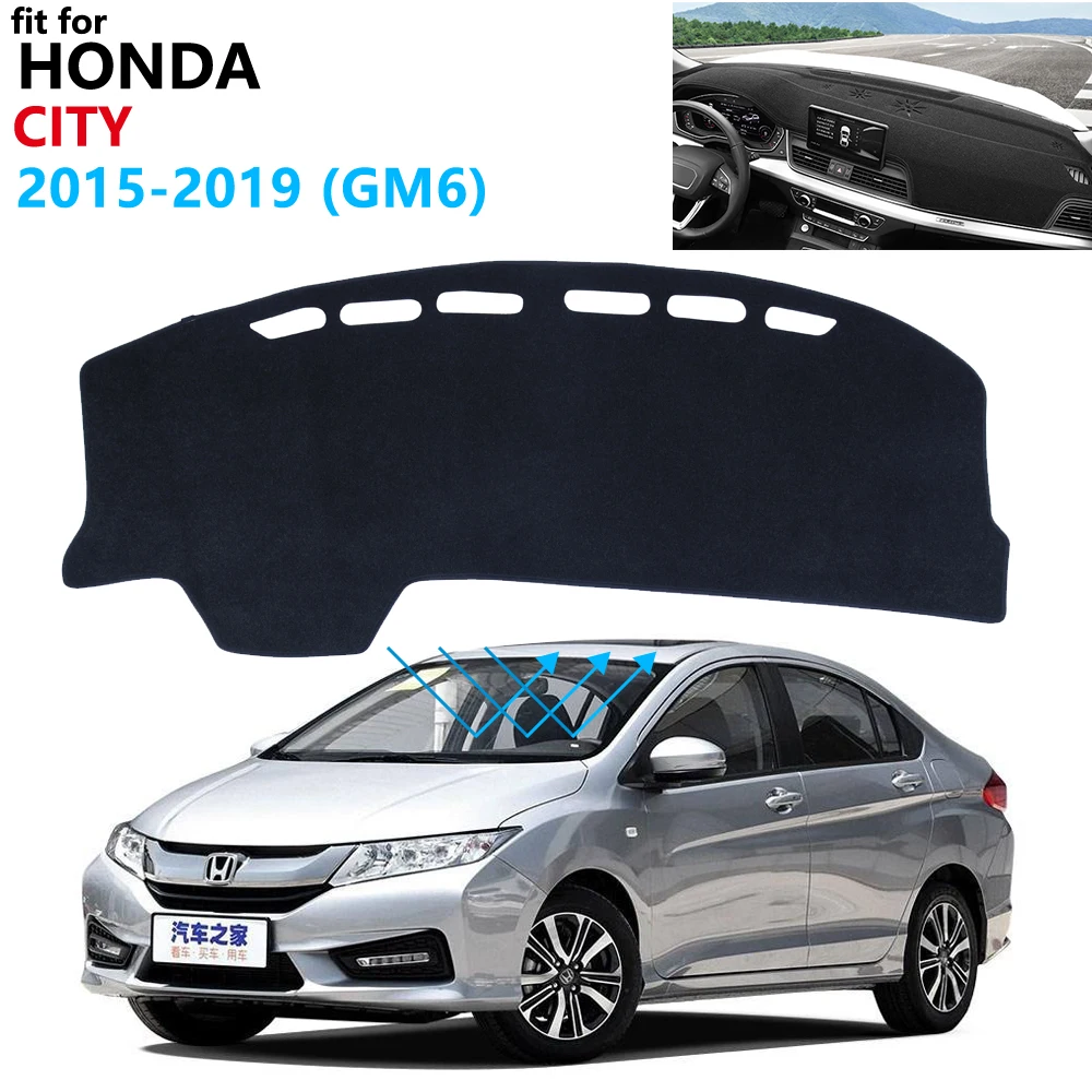 Защитная накладка на приборную панель для Honda City 2015 ~ 2019 автомобильные аксессуары