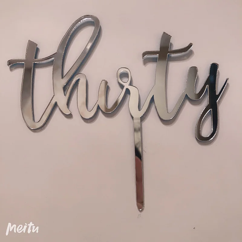 Акриловый Топпер для кекса на юбилей 30 цифр топпер торта С Днем Рождения