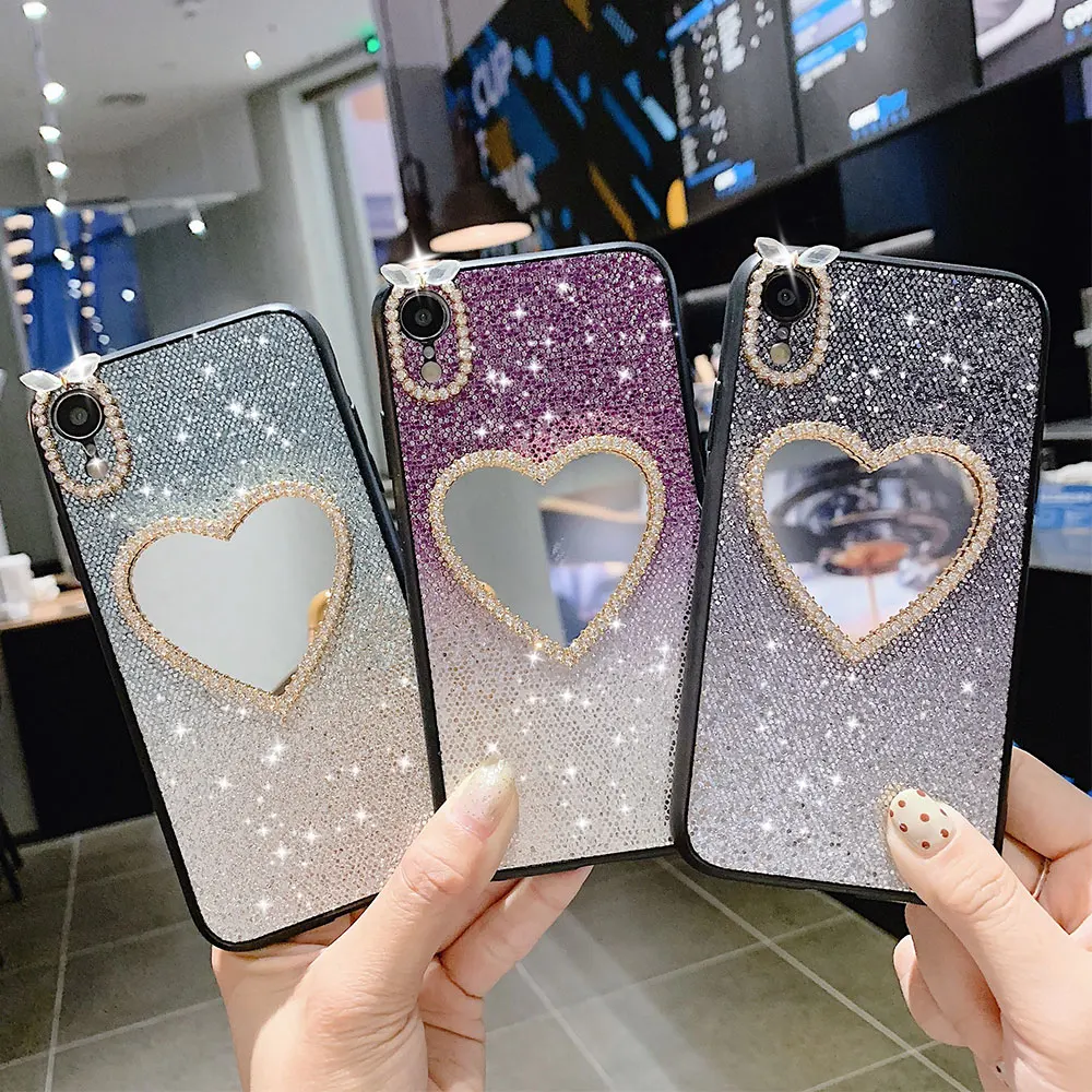 Милый градиентный чехол KISSCASE для Samsung Galaxy S7 Edge S8 s9 s10 зеркальный с блестящим