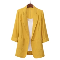 cotton and linen long and large size suit jacket loose casual fashion suit womens clothing ty66
