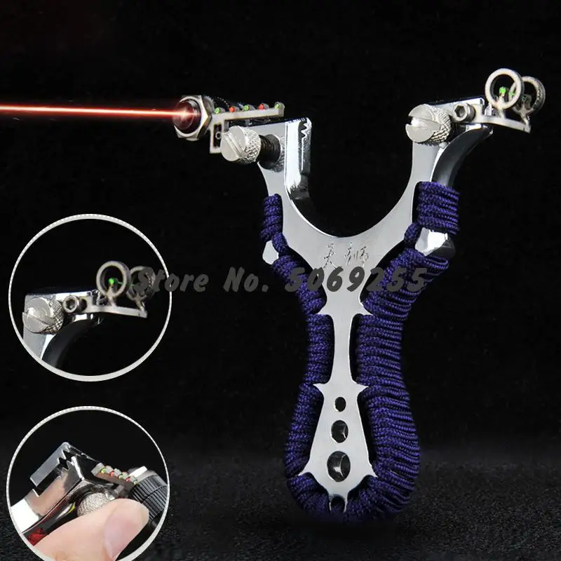 

Alloy Slingshot Outdoor Competitive Sling Shot Hunting Bow And Laser Sight Shooting With Rubber Band High Precision Shootin Toy