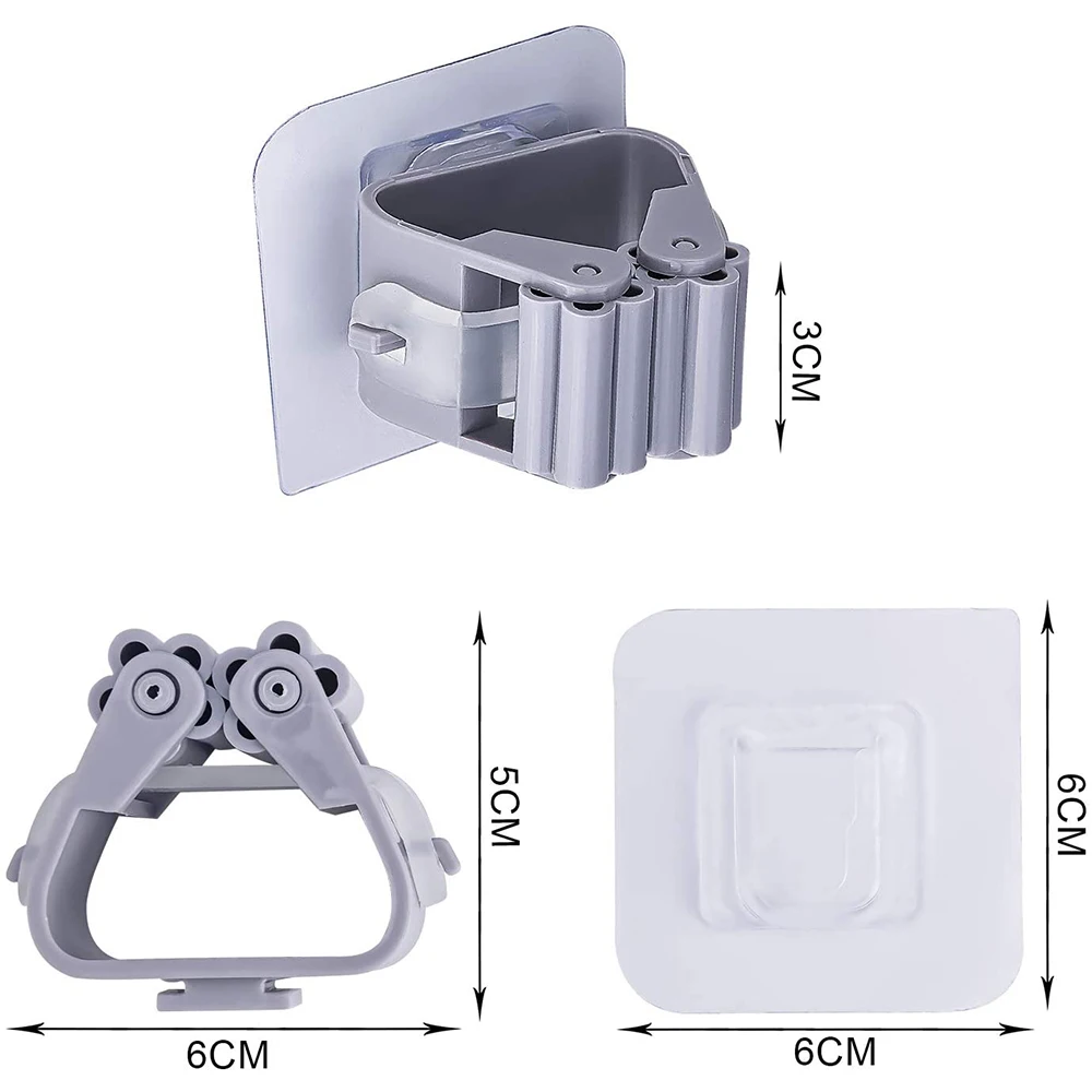 

Wall Mounted Mop Broom Holder Self Adhesive Broom Hanger Anti-Slip No drilling Mop Rack Home Storage Organizer Home Accessories