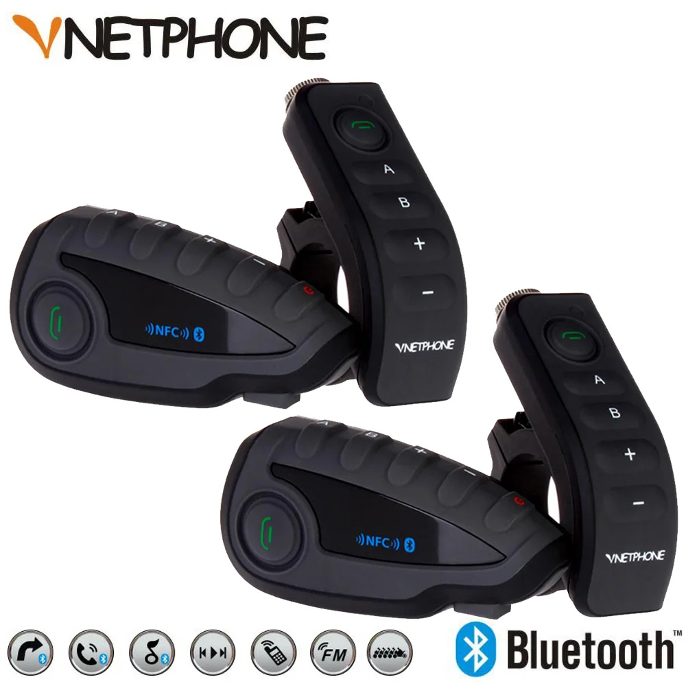 Bluetooth-гарнитура Vnetphone V8 для мотоциклетного шлема с пультом ДУ | Автомобили и