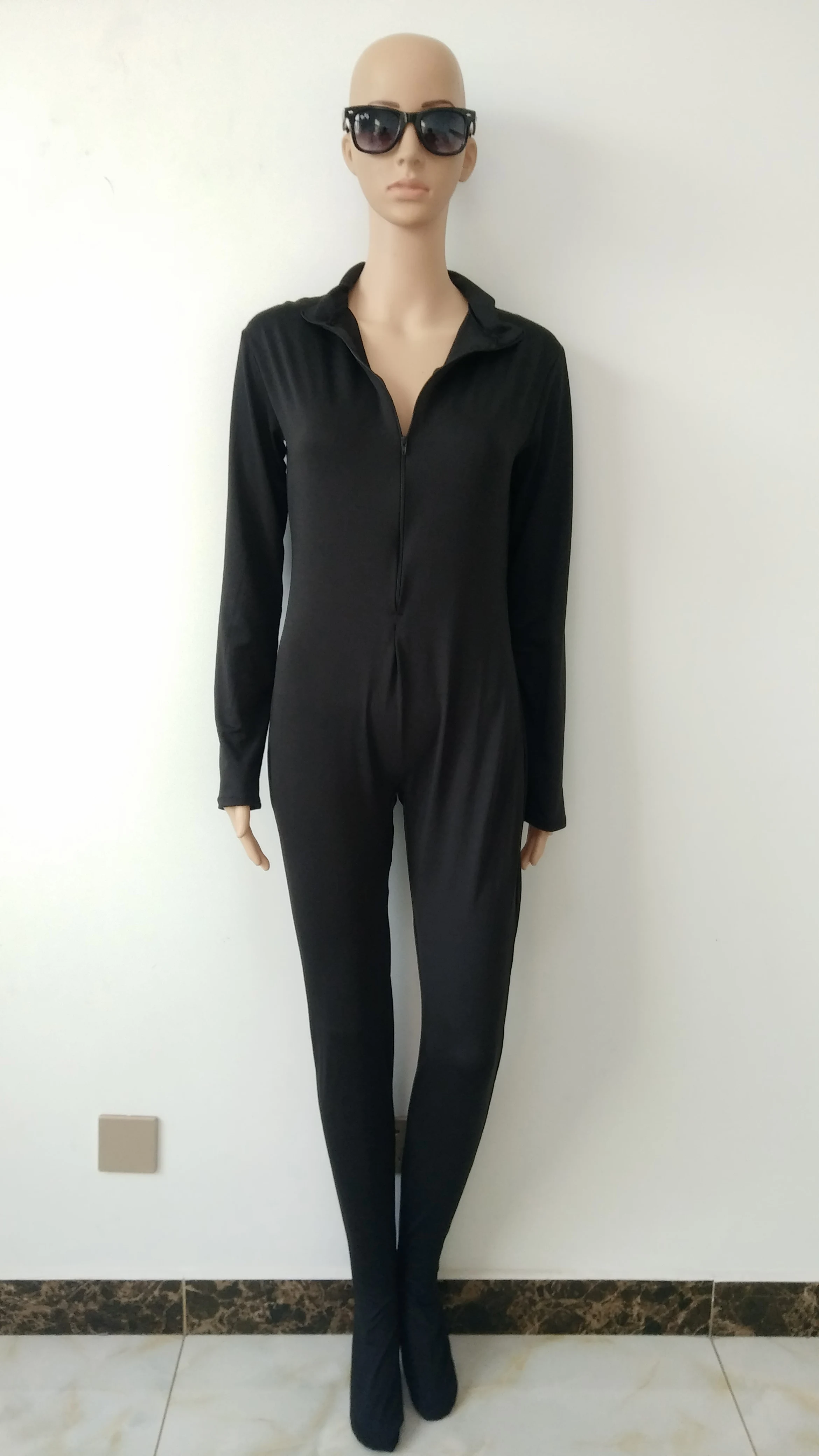 Женская одежда для вечеринки с передней молнией черный цвет модель