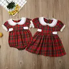 Свяжитесь с нами на Рождество, Рождественская одежда, одежда для мальчиков и девочек одежда для малышей, девушкам, детский комбинезончик, рождественское платье в клетку хлопковая уличная одежда