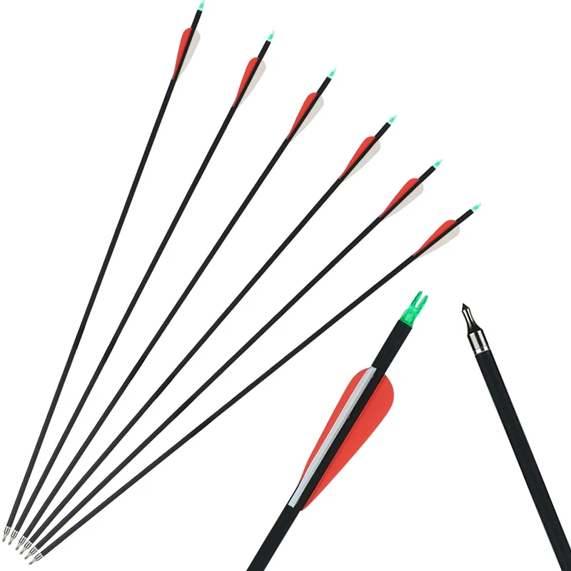 

Carbon Arrows for Archery Bow Spine 500 ID 6.2mm Hunting Shooting Arrows for Recurve/Compound Bow