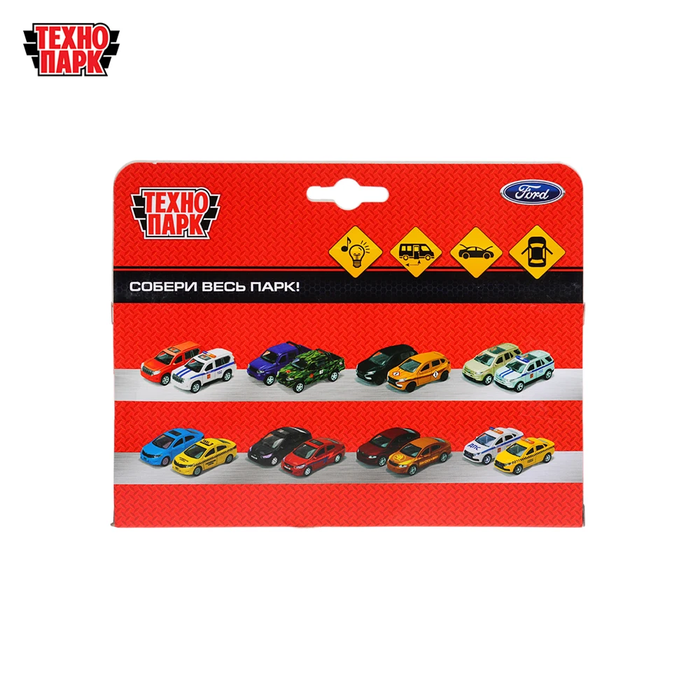 Машина металл ТЕХНОПАРК FORD Transit реанимация 13см свет+звук инерционная