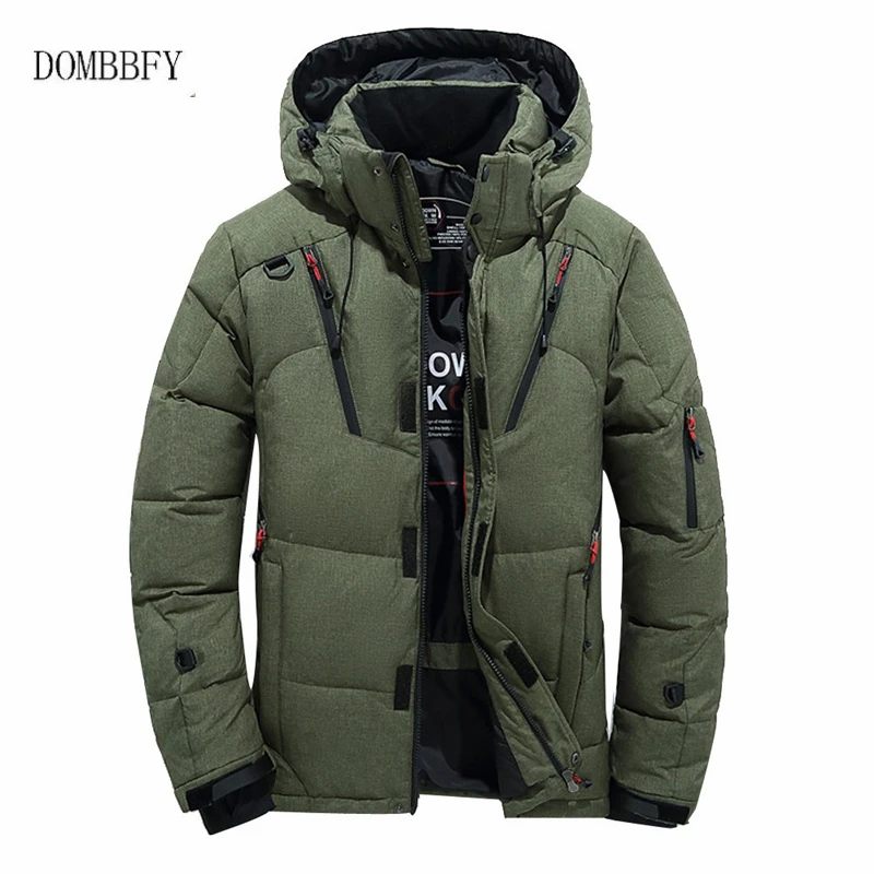 Мужской зимний пуховик повседневная Толстая теплая парка пальто с капюшоном