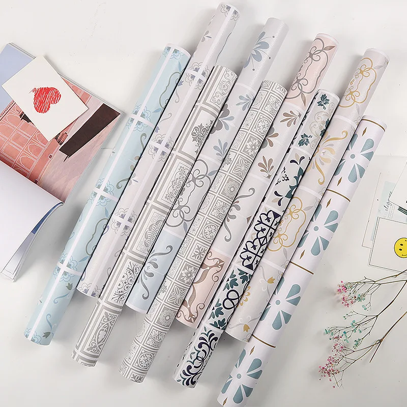 thickened self adhesive kitchen waterproof and oil proof stickers bathroom cabinet floor non slip stickers flooring vinyl pvc free global shipping