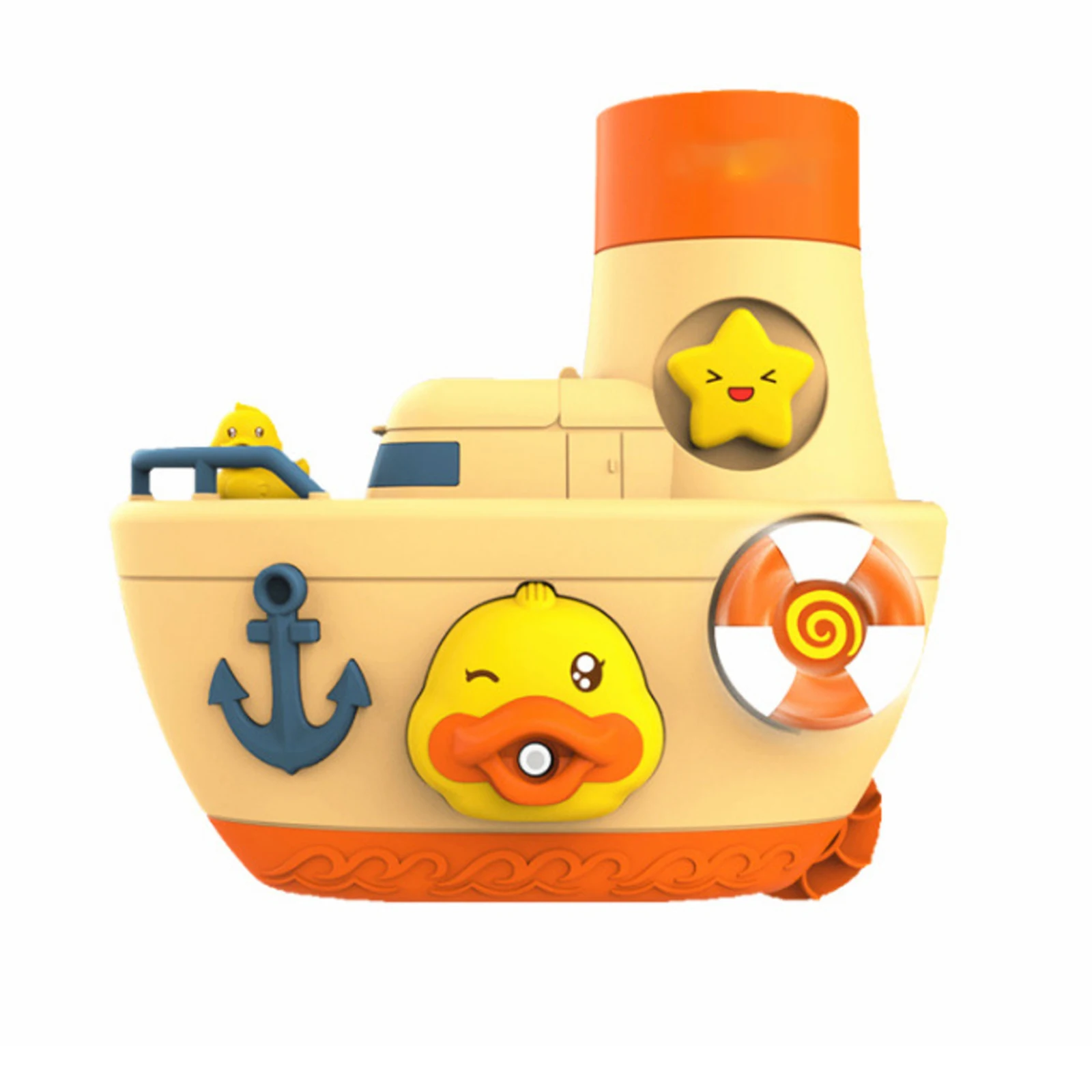 

Милая Нескользящая игрушка для воды в форме утки, катера, Нетоксичная прочная образовательная машина для распыления пузырьков воды, игрушк...