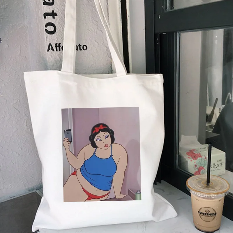 Летняя забавная женская сумка принцессы которая не хочет наносить вес Холщовая