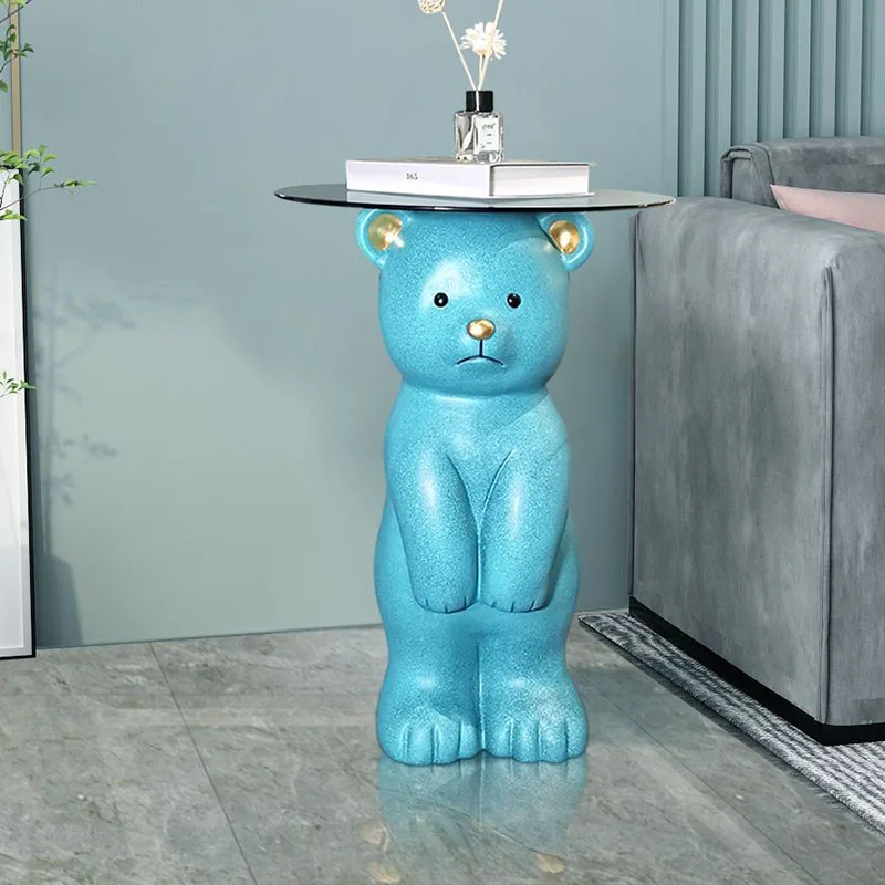 

Декор для дома и гостиной, медведь, закаленное стекло, чайный столик, скульптура, креативный скандинавский свет, роскошные аксессуары для дома