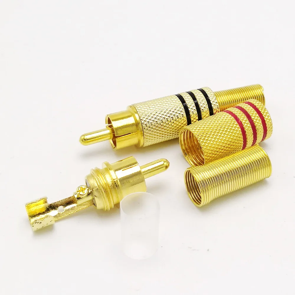 Solderless RCA разъем с пружинным кабелем протектор позолоченный 10 шт./лот |