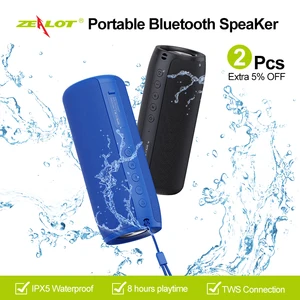 Портативный Bluetooth-динамик ZEALOT S51, 10 Вт, TWS-соединение, высокое качество звука, водонепроницаемость IPX5, время работы 8 часов