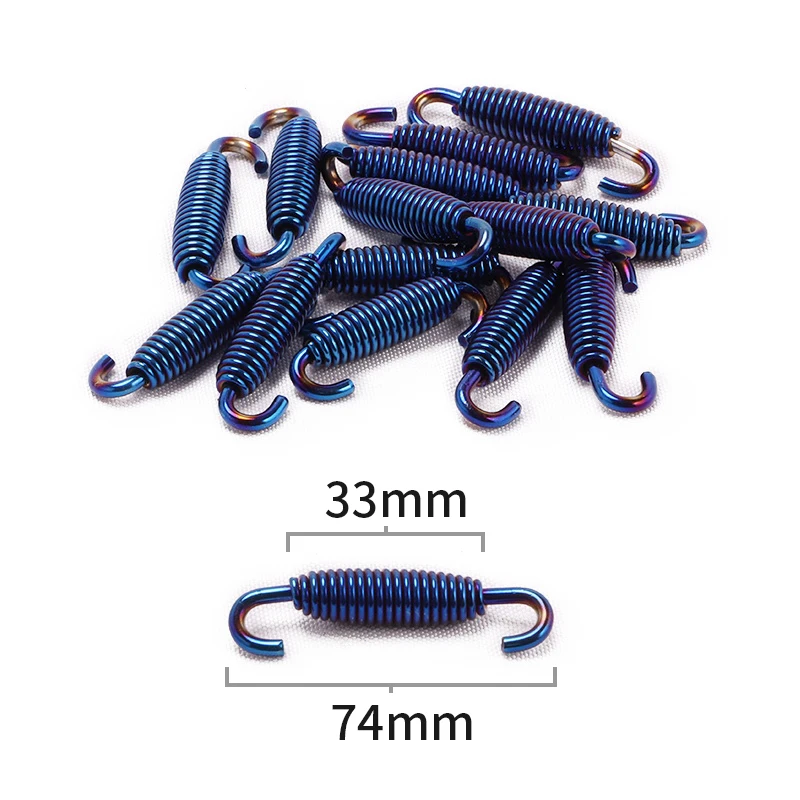 2 x мотоциклетный синий глушитель выхлопных газов из нержавеющей стали