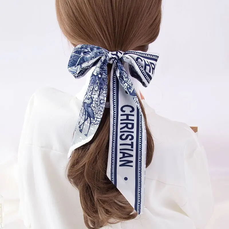 

100*6cm New High Quality Long Silk Scarf Women Elegant Retro Style Spring Small Scarf Multifunctional Fashion Ribbons Headband