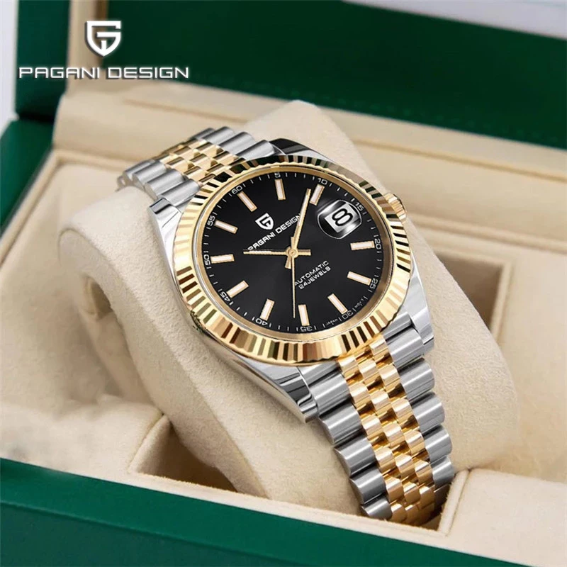 

PAGANI DESIGN Mechanical Sapphire 100M Waterproof Watch men Business Diving Luminous Men watches Stainless Steel Automatic Watch
