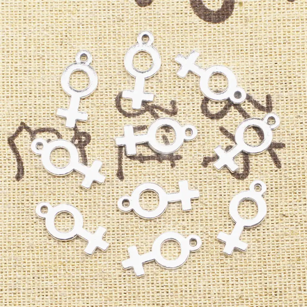 

Couple Pendants 8x18mm Female Symbol Charms Antique Silver Color 20pcs