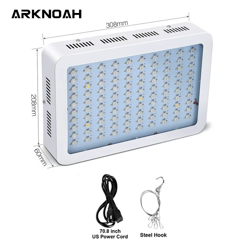 ARKNOAH 1000 Вт полный спектр светодиодный светильник для выращивания растений, лампа для растений, комнатных питомников, цветов, фруктов, овощей, гидропоники - Испускаемый цвет: AK-GL-1000WA