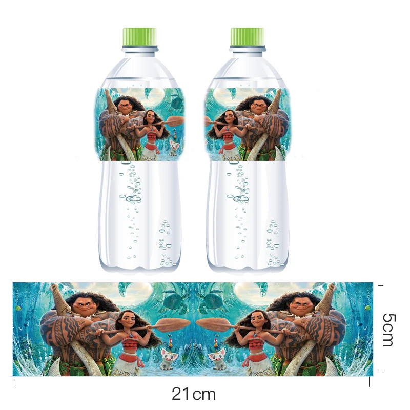 

Moana Birthday Party Water Bottle Stickes Labels Moana Seal Sticker Baby Shower 1th Gift Bag Stickers DIY Decor Supplies