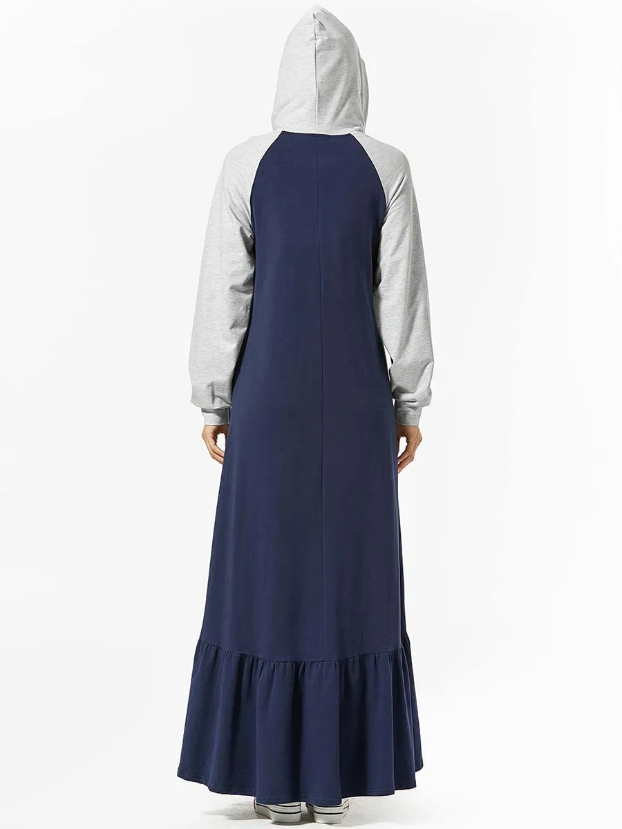 Спортивный костюм с капюшоном длинное платье для женщин мусульманский Дубай