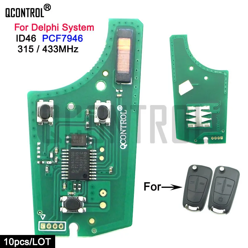 QCONTROL Автомобильная монтажная плата дистанционного ключа для Opel/Vauxhall 433MHz Vectra C (2006