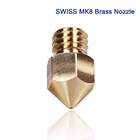 Швейцарская латунная насадка MK8 0,20,40,60,8 мм резьба М6 нить 1,75 мм для нагревательного блока 3D принтер Hotend MK8 экструдер Micro J-head
