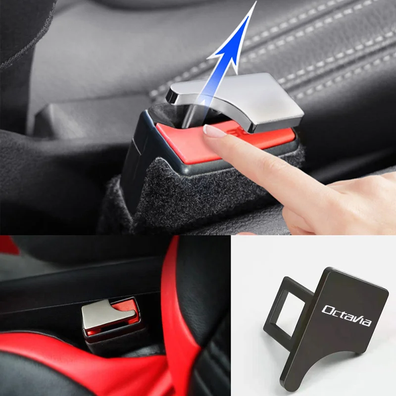 

1/2pcs Hidden Car Seat Belt Buckle Clip Buckle Bayonet Muffler For Skoda Octavia Superb Fabia Roomster Yeti Car Accessories