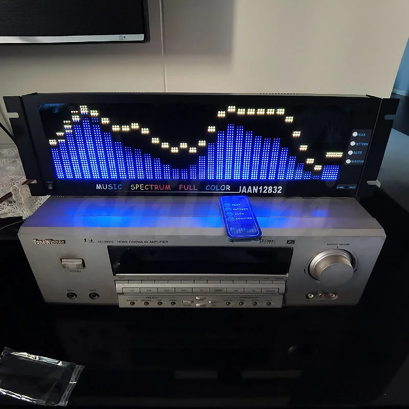 2U 3U стойка RGB музыкальный спектр пульт дистанционного управления Голосовое
