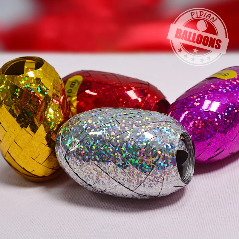 

5mm✕10m Rugby Ribbon Laser Color Light Ribbon Wedding Party Celebration Birthday Decorative Balloon Accessories Supplies