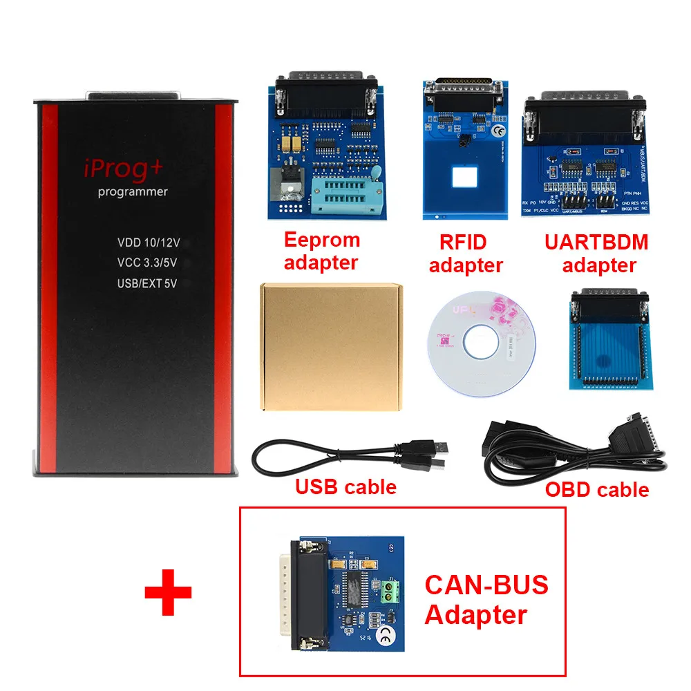 Iprog+ Pro V84 car key programmer support Airbag carradio dpf off ECU IMMO KEY PINABS PINCODE ODO Adjust ect with Full Adapters |