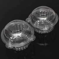 hot 25pcs individual clear plastic single cup cake muffin case pods domes boxes