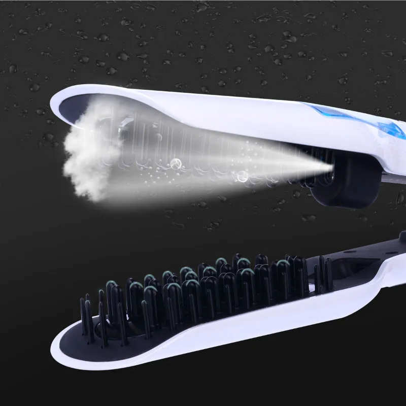 

Professional Tourmaline Ceramic Steam Flat Iron Dual Voltage Adjustable Temperature 110V-240V Hair Straightener