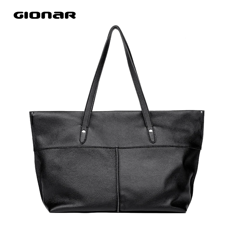 

GIONAR Genuine Leather Tote Bags for Women Big Work Bag Premium Real Cow Leather Shoulder Bag Female Large Purses And Handbag