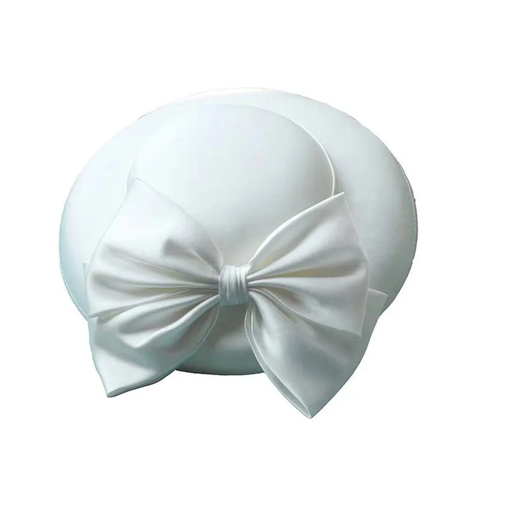 

Black + white French Retro Elegant Bow Decoration Top Hat Suitable For Church weddings Fashion Dinners Retro Parties