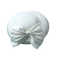 black white french retro elegant bow decoration top hat suitable for church weddings fashion dinners retro parties