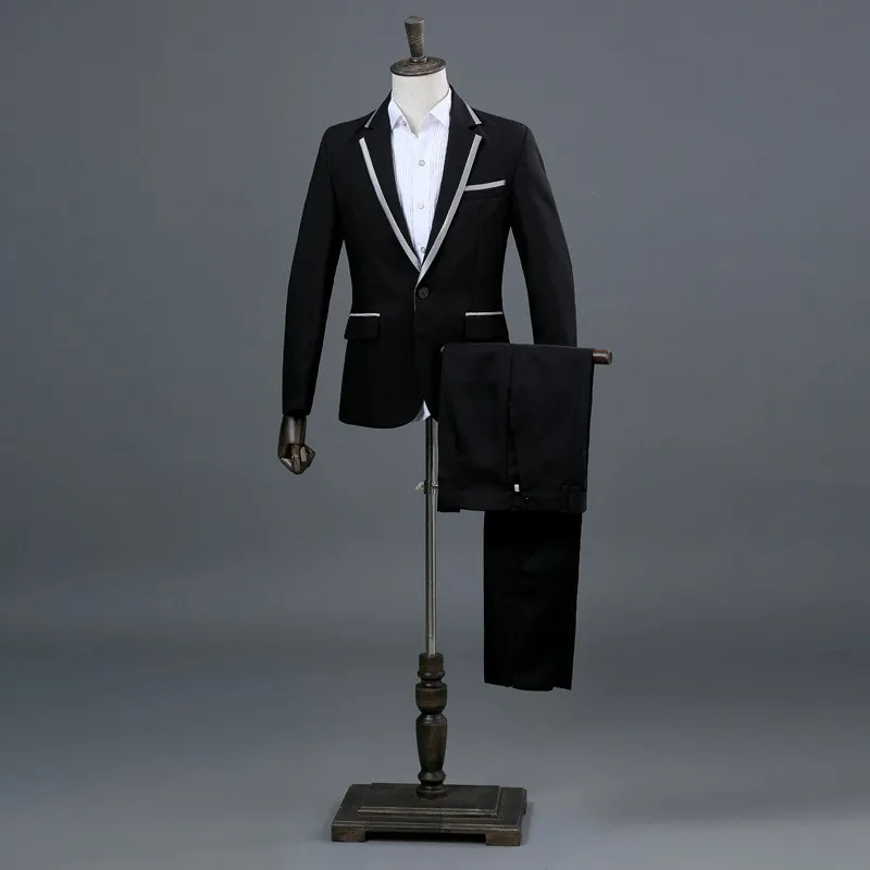

Brand Jacket+Pants Set Business Man Wedding Groom Stage Show Dress Suits Dress High Quality Slim Fit Costume Mens Classic Suits