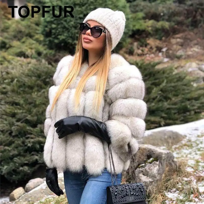 TOPFUR 2021 New Arrival Real Fur Coats Thick Warm Winter For Women Natural Fox Fur Top Fashion Jackets Luxury Female Overcoat
