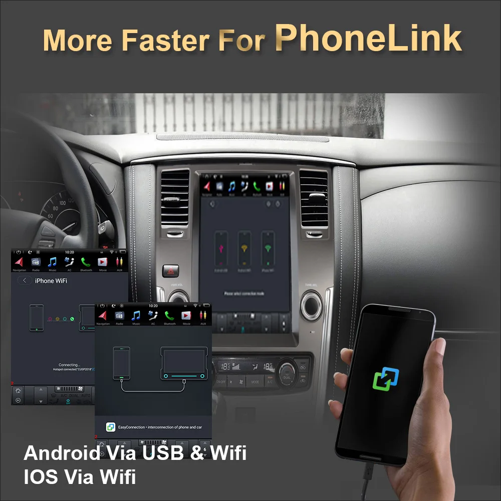 Android 9.0 Tesla Style Vertical Car GPS Nagavition for NISSAN PATROL 2010- Radio Stereo Multimedia Player with Bluetooth WiFi | Автомобили