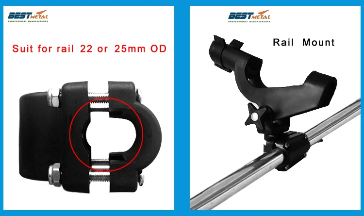 

2PCS Fishing Rod Rest Adjustable Removable 360 degree Holder Kayak Boat Support Tools Accessories Pole Bracket