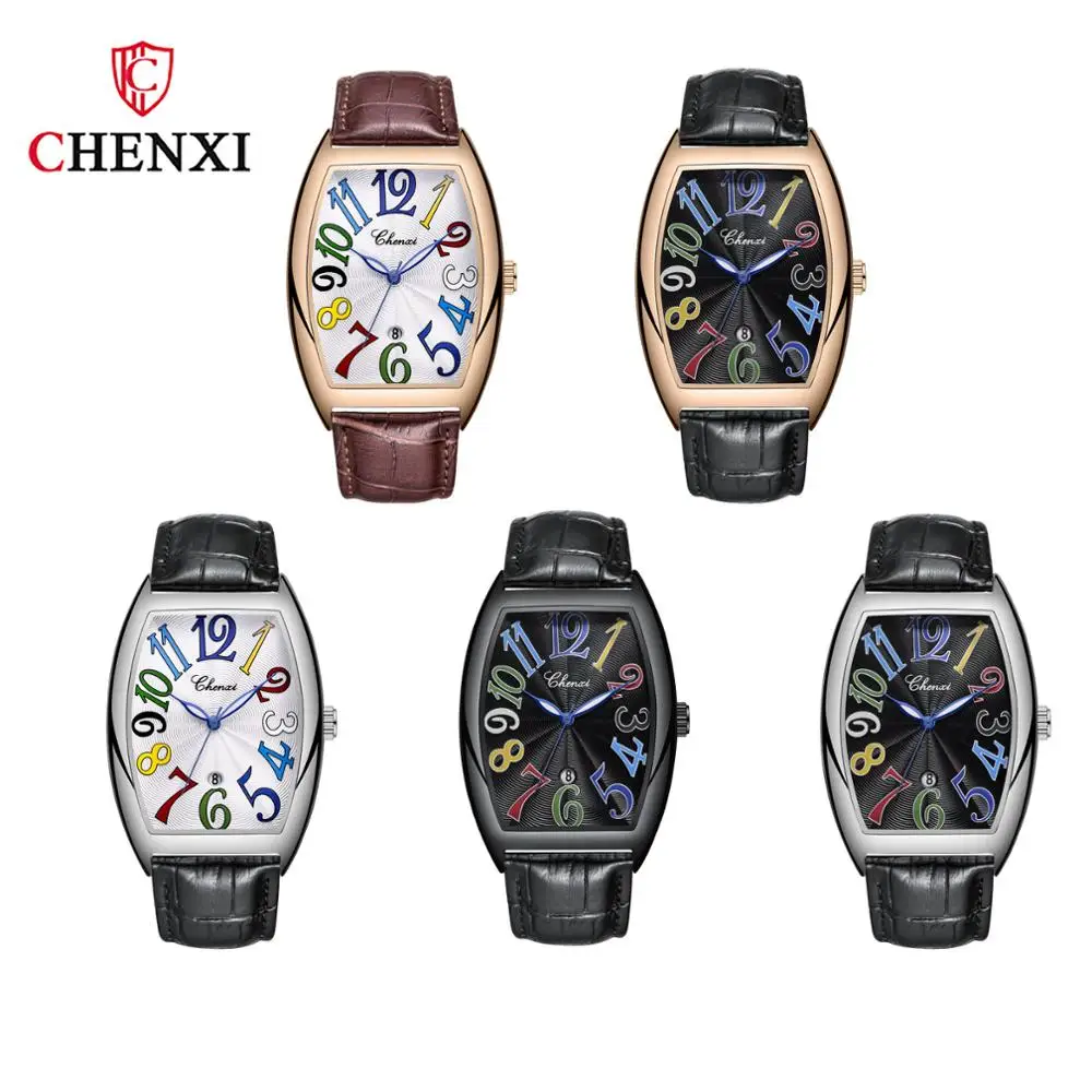 Fashion Luxury Brand Square Watch Men Tonneau Waterproof Business Quartz Leather Wrist for Clock Male erkek kol saati | Наручные часы