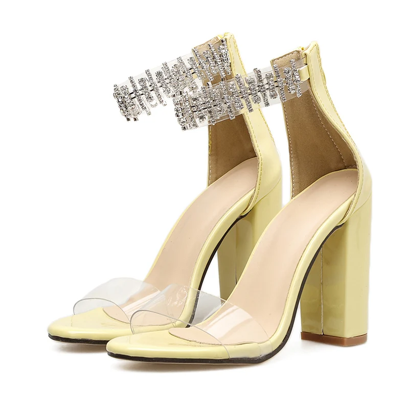 2019 г. женские летние босоножки на высоком каблуке 10 5 см туфли лодочки желтые