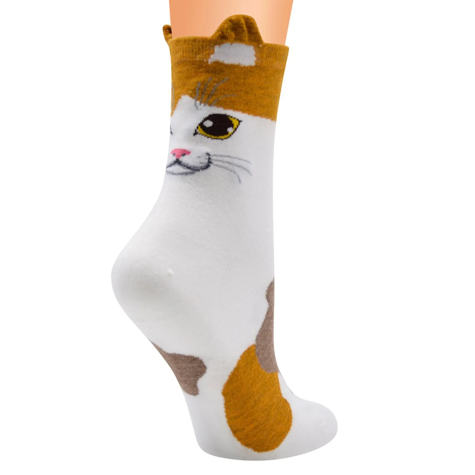 

2021 New Cartoon Women's Breathable Casual Cotton Socks Cute Animal Pattern Girl Sock Combed Of Pure Cotton Female Socks